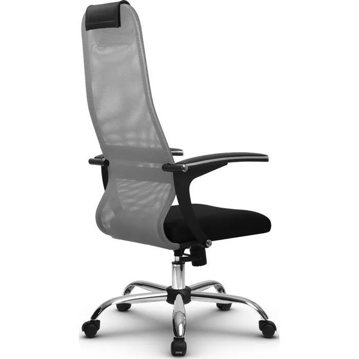 Кресло компьютерное SU-BU158-8 Ch Светло-серый / черный