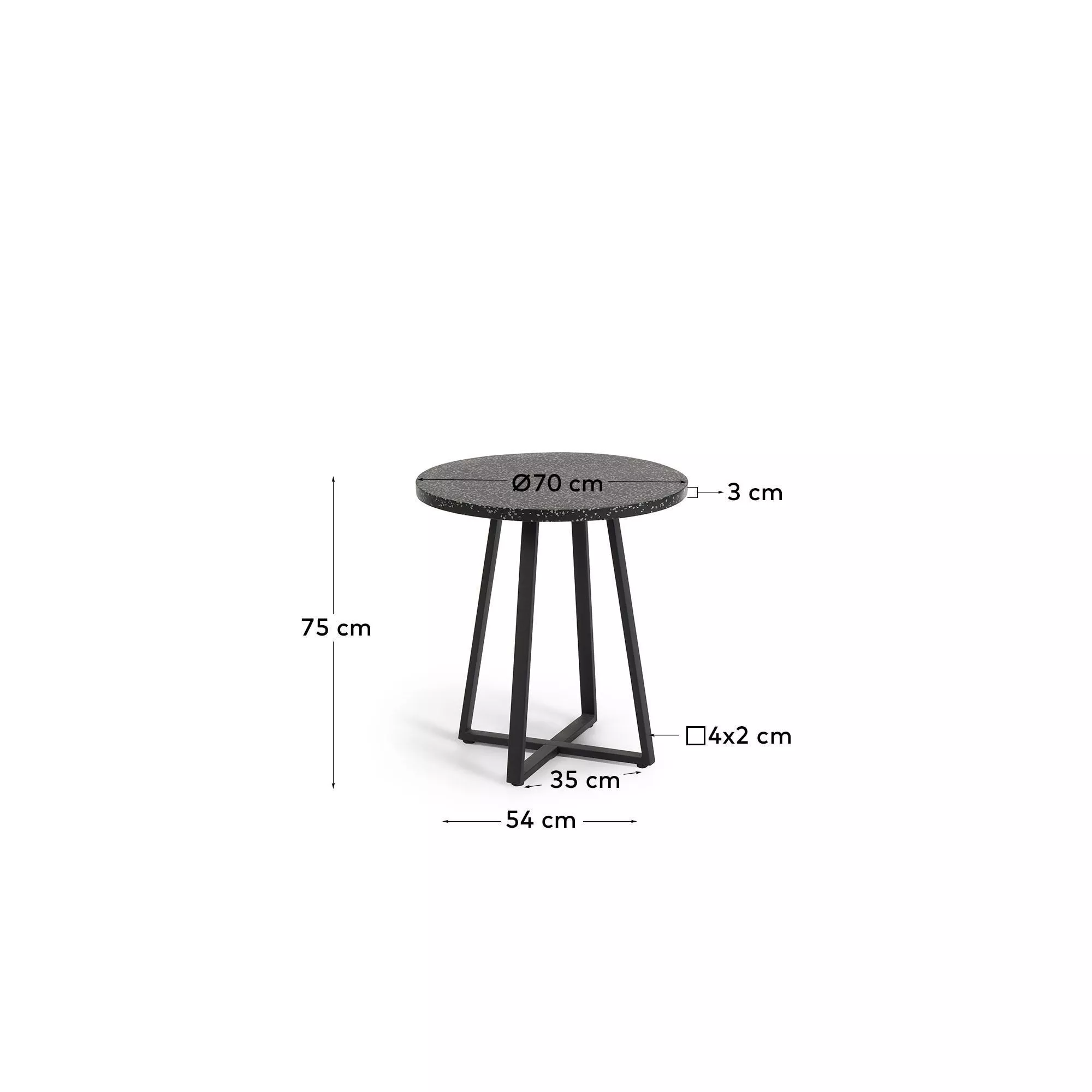 Круглый стол La Forma из терраццо Tella черный d 75 см