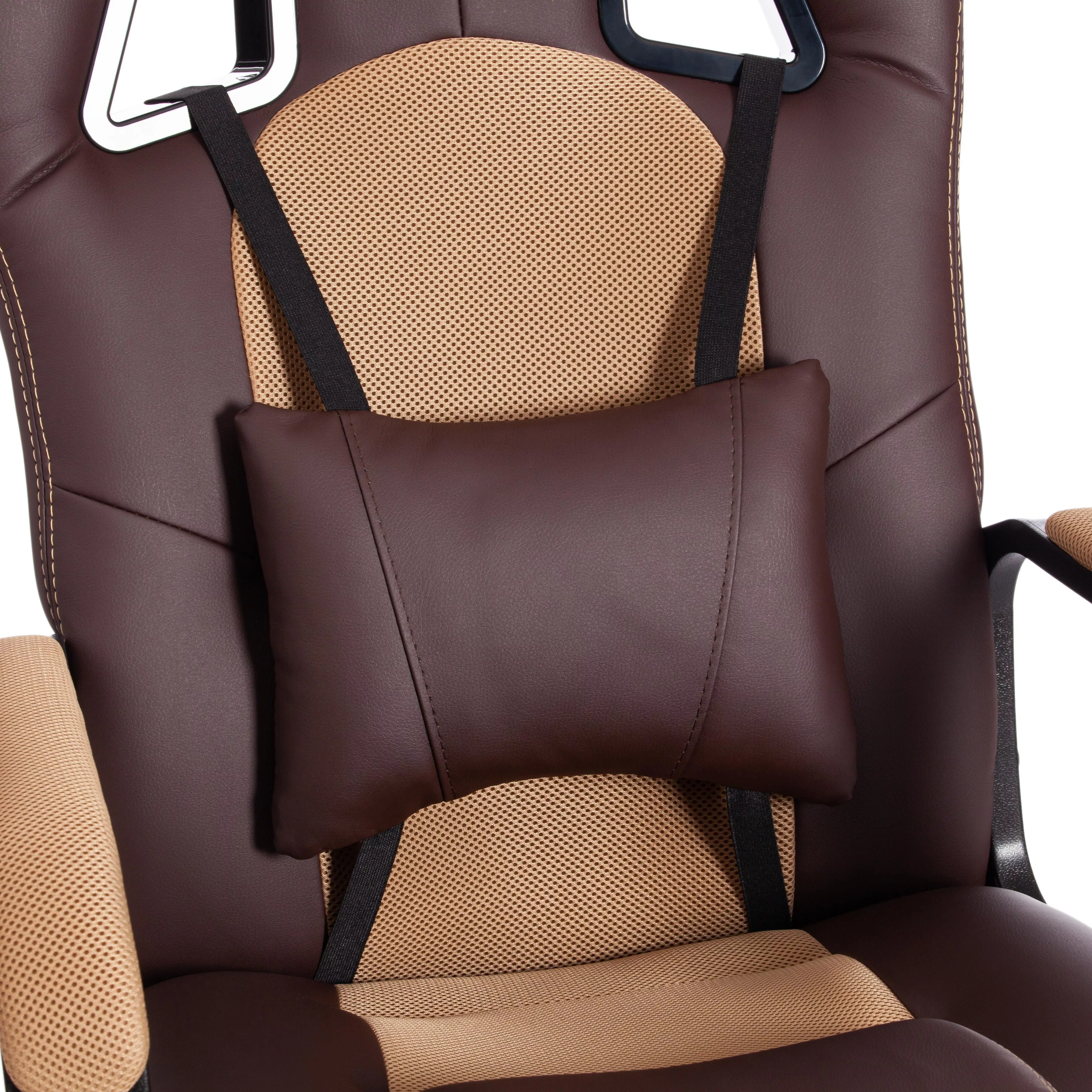 Кресло DRIVER (22) экокожа коричневый / бронза