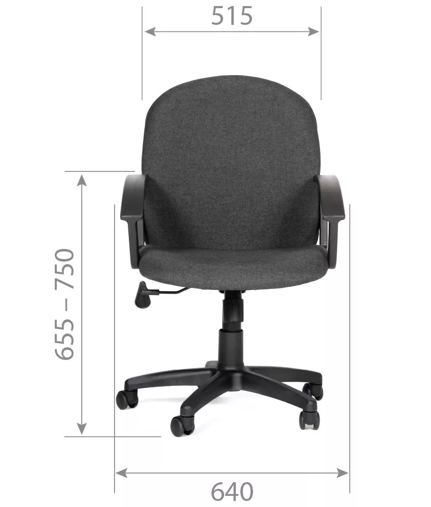 Кресло для персонала Chairman 681 с низкой спинкой и подлокотниками ткань С-2