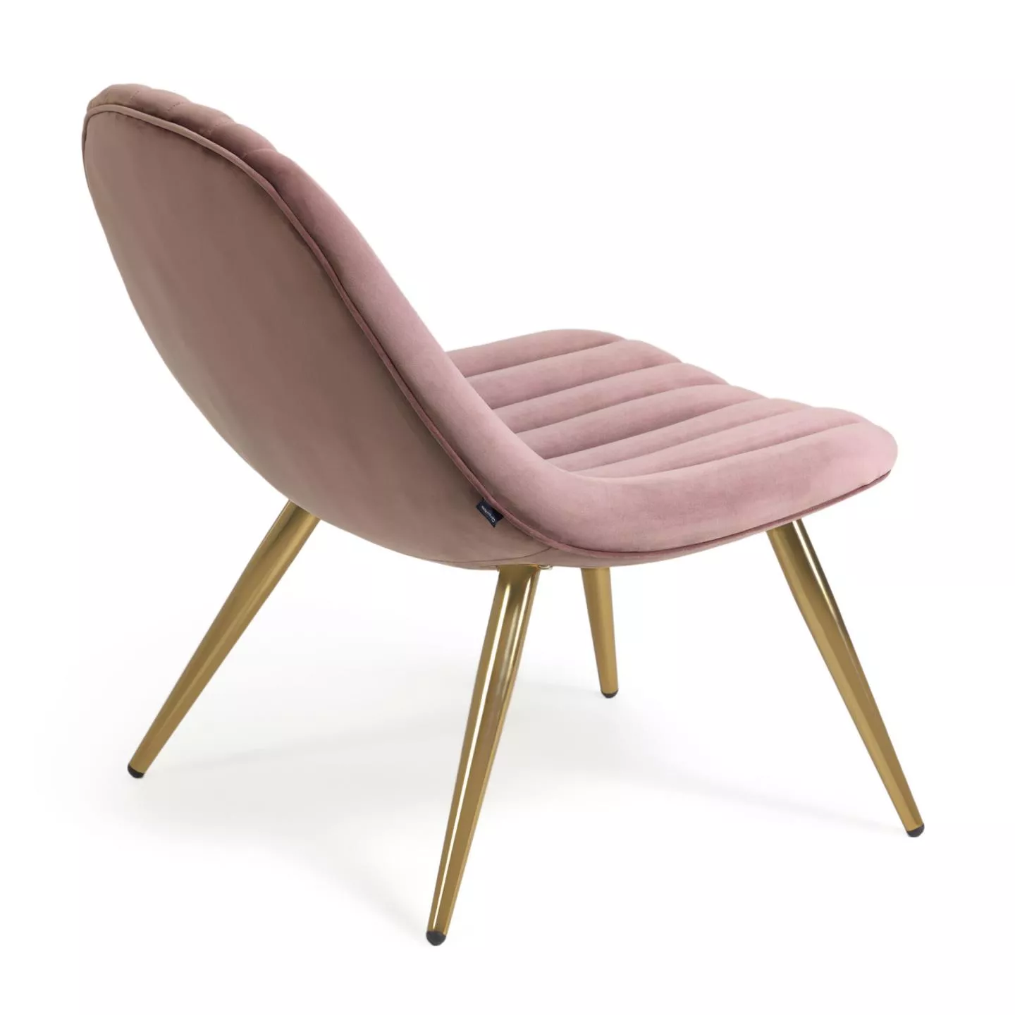 Кресло La Forma Marlene розовый бархат золотые ножки