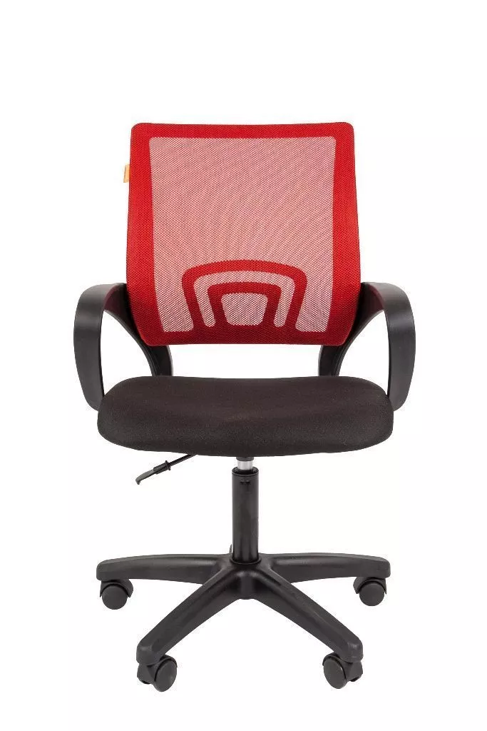 Кресло для персонала Chairman 696 LT с поддержкой поясницы ткань сетка черный красный