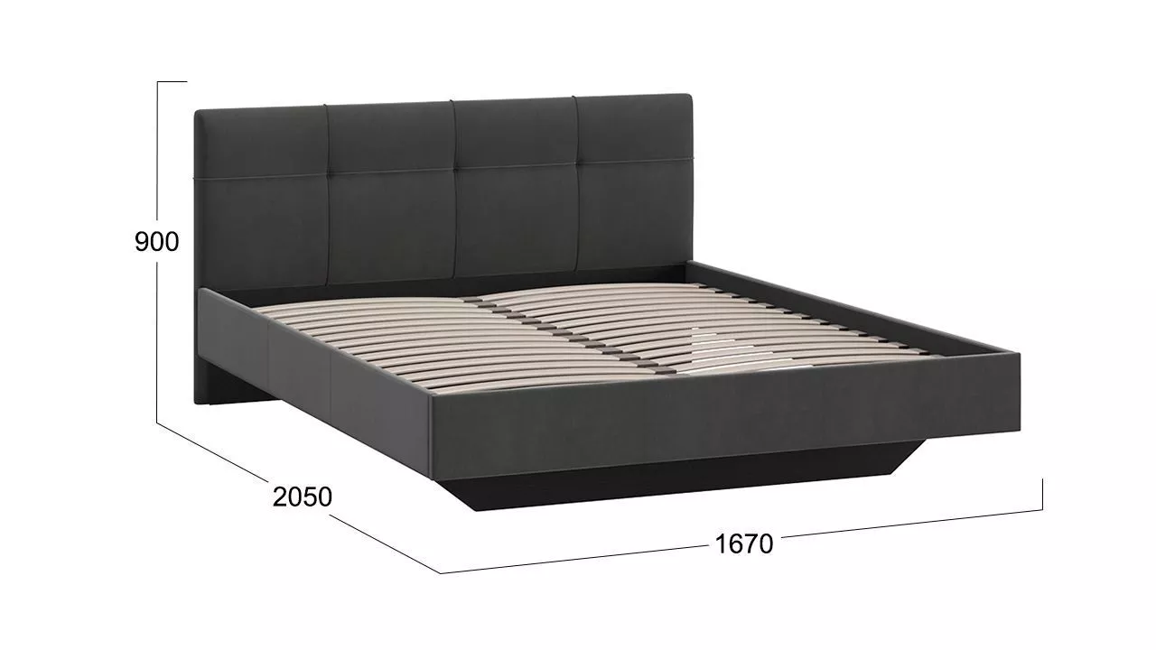 Кровать 160х200 тип 1 Элис велюр графит