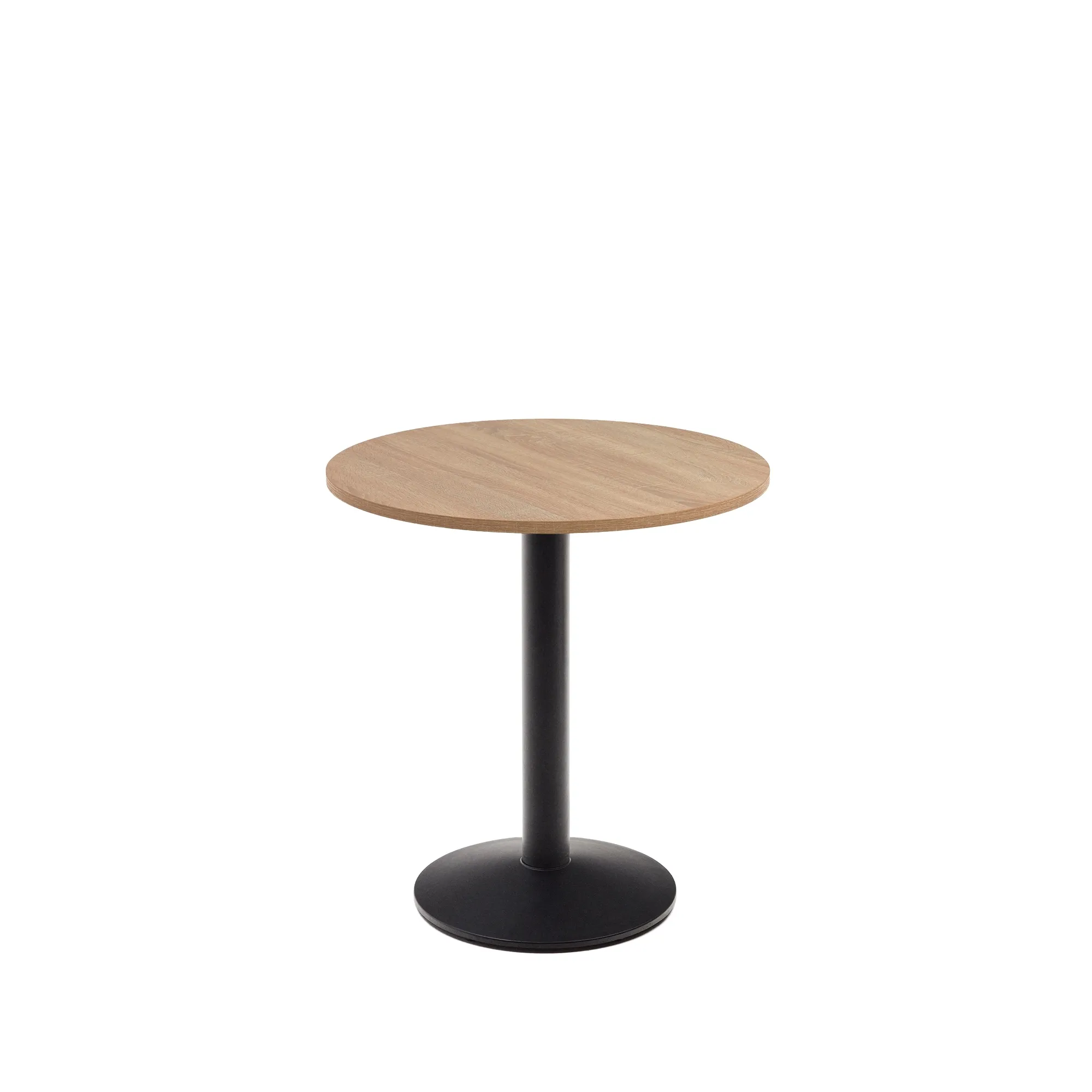Круглый барный столик La Forma Esilda  натуральная отделка черная металлическая ножка 177987