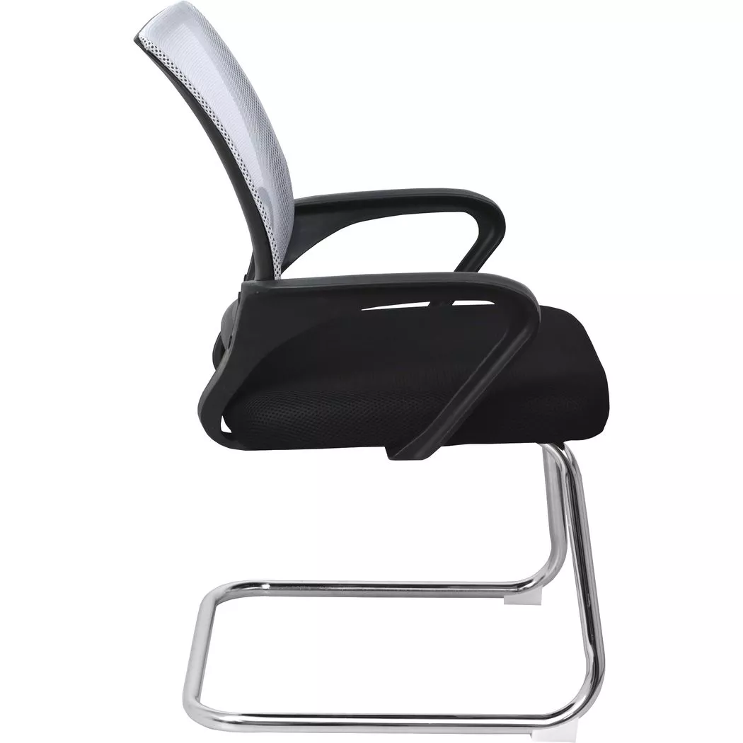 Кресло на полозьях Ricci серый черный ткань