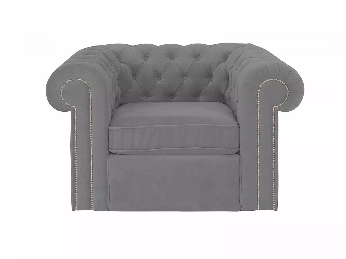 Кресло Chesterfield (молдинги) серый 329824