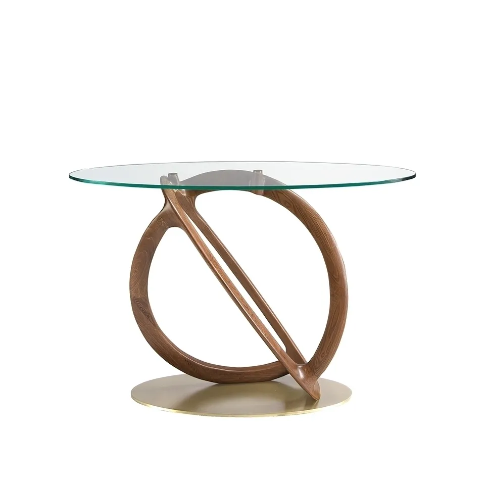Консольный столик Angel Cerda 3246/CON16171 закаленное стекло и орех 173662
