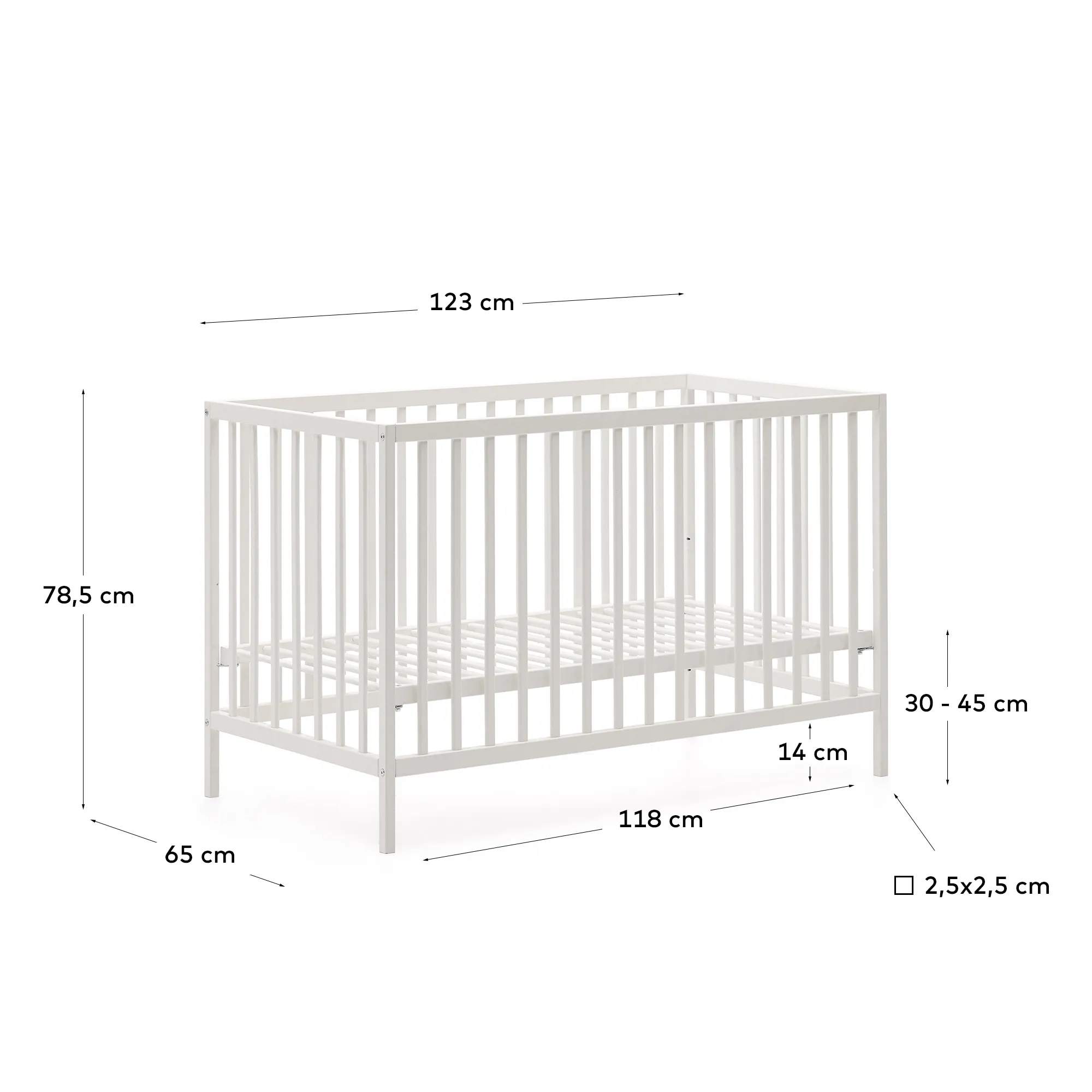 Детская кроватка La Forma Shantal массива бука с белой отделкой 60 x 120 см 177821