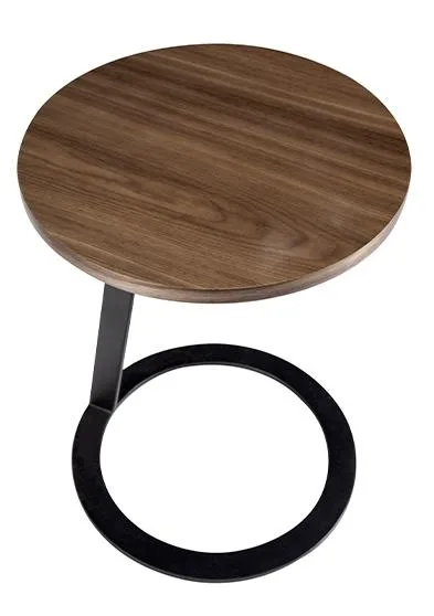 Приставной столик Angel Cerda 2115/MH1613 из ореха и черной стали