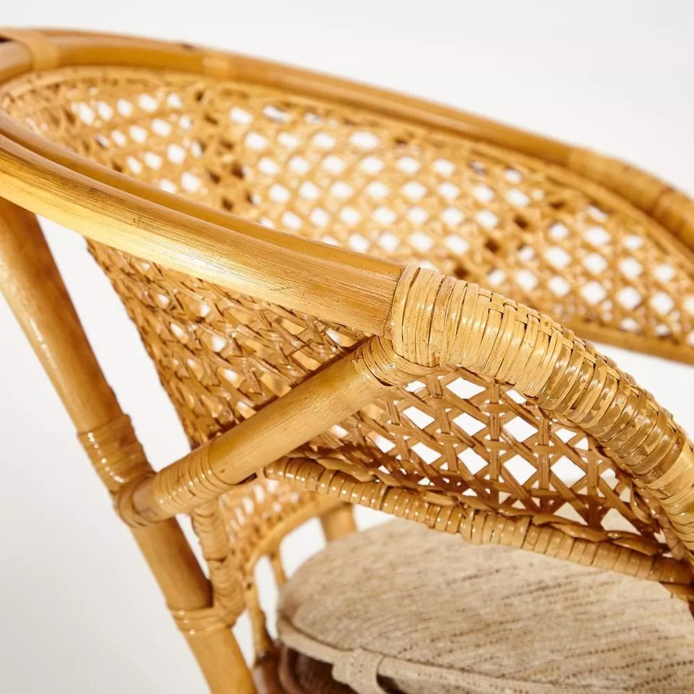 ТЕРРАСНЫЙ КОМПЛЕКТ PELANGI (стол со стеклом + 2 кресла) без подушек мед