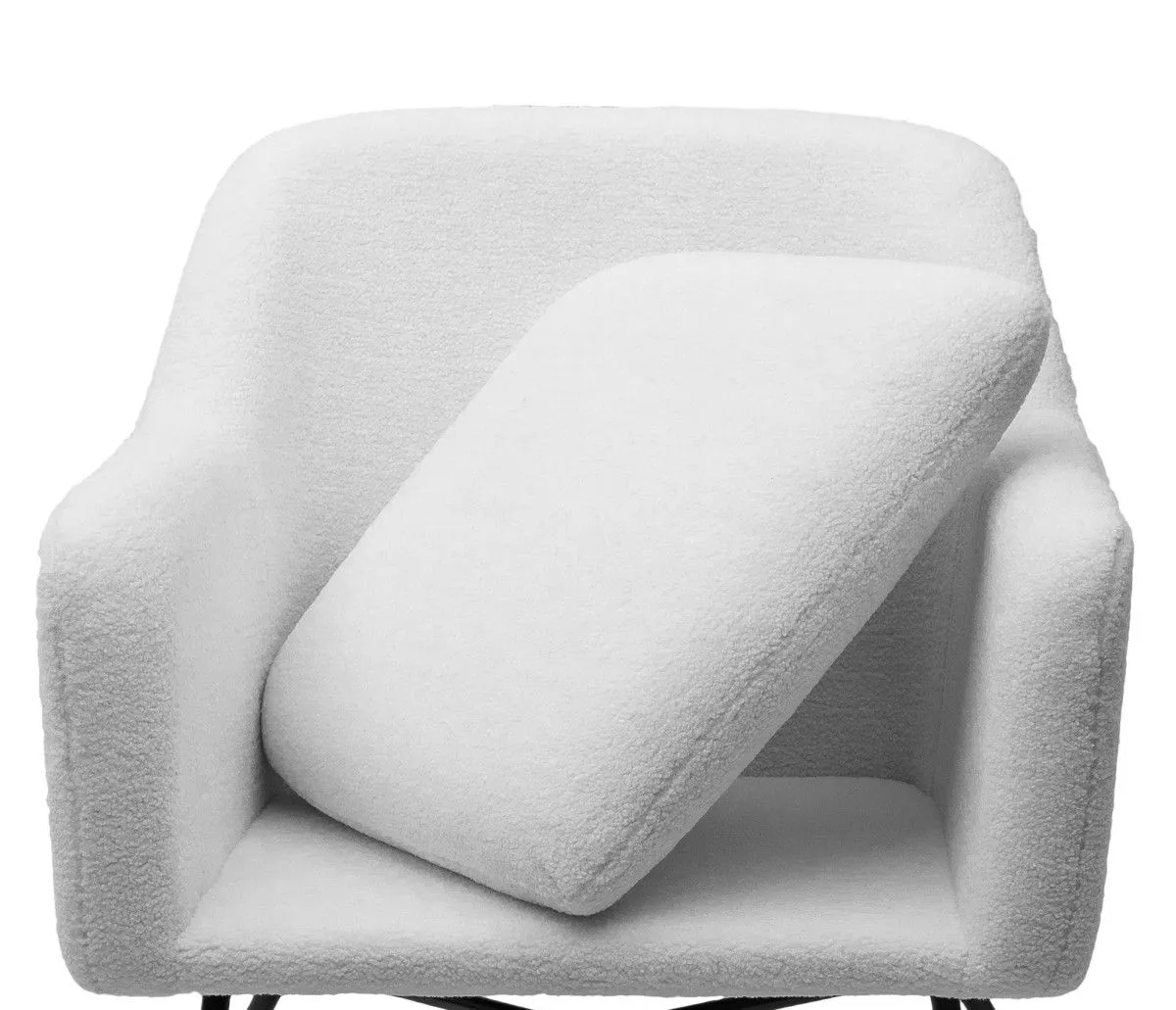 Кресло SHEEP NINI-01 Белый teddy / черный каркас