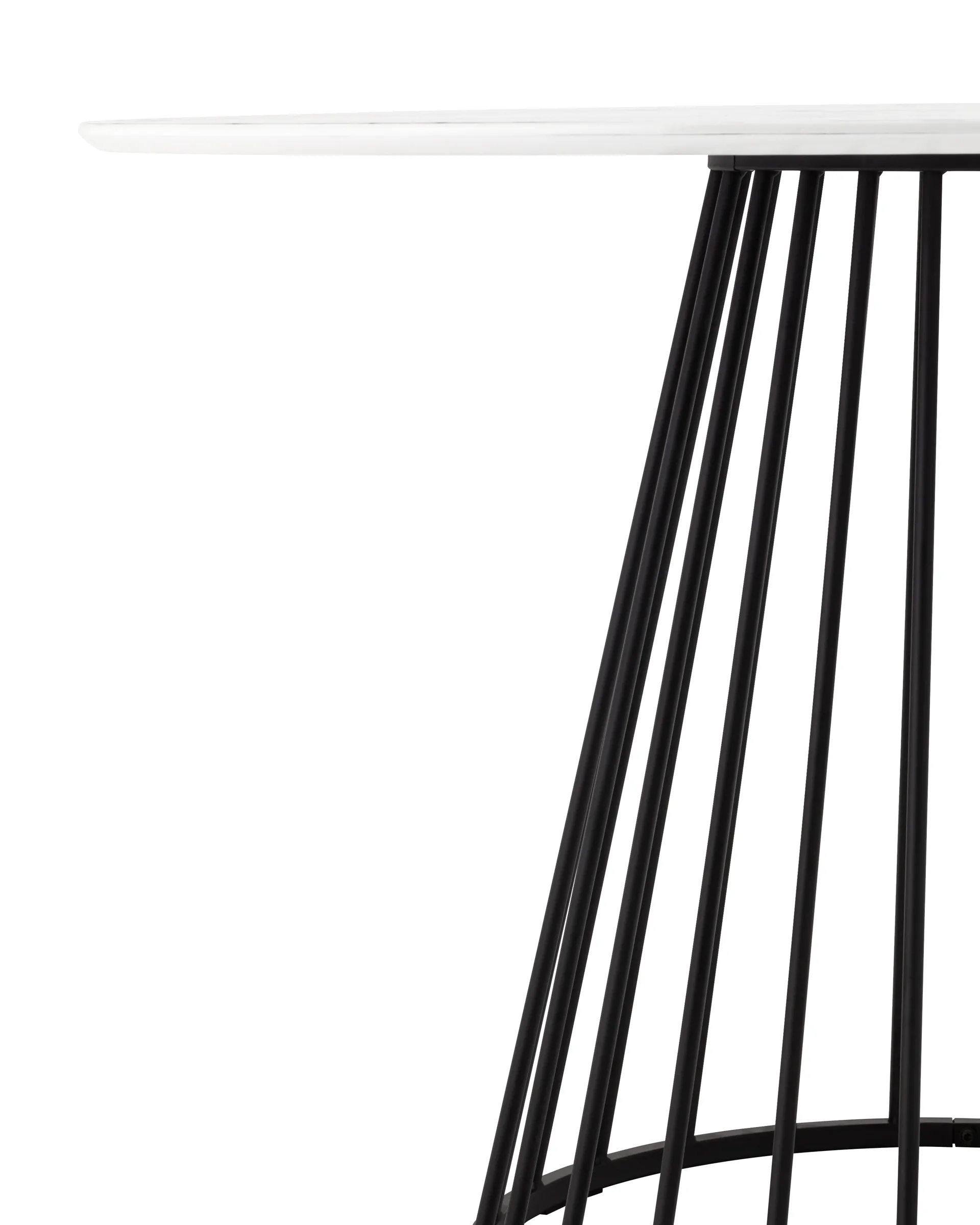 Стол обеденный Ливерпуль 110х110 белый мрамор черная ножка