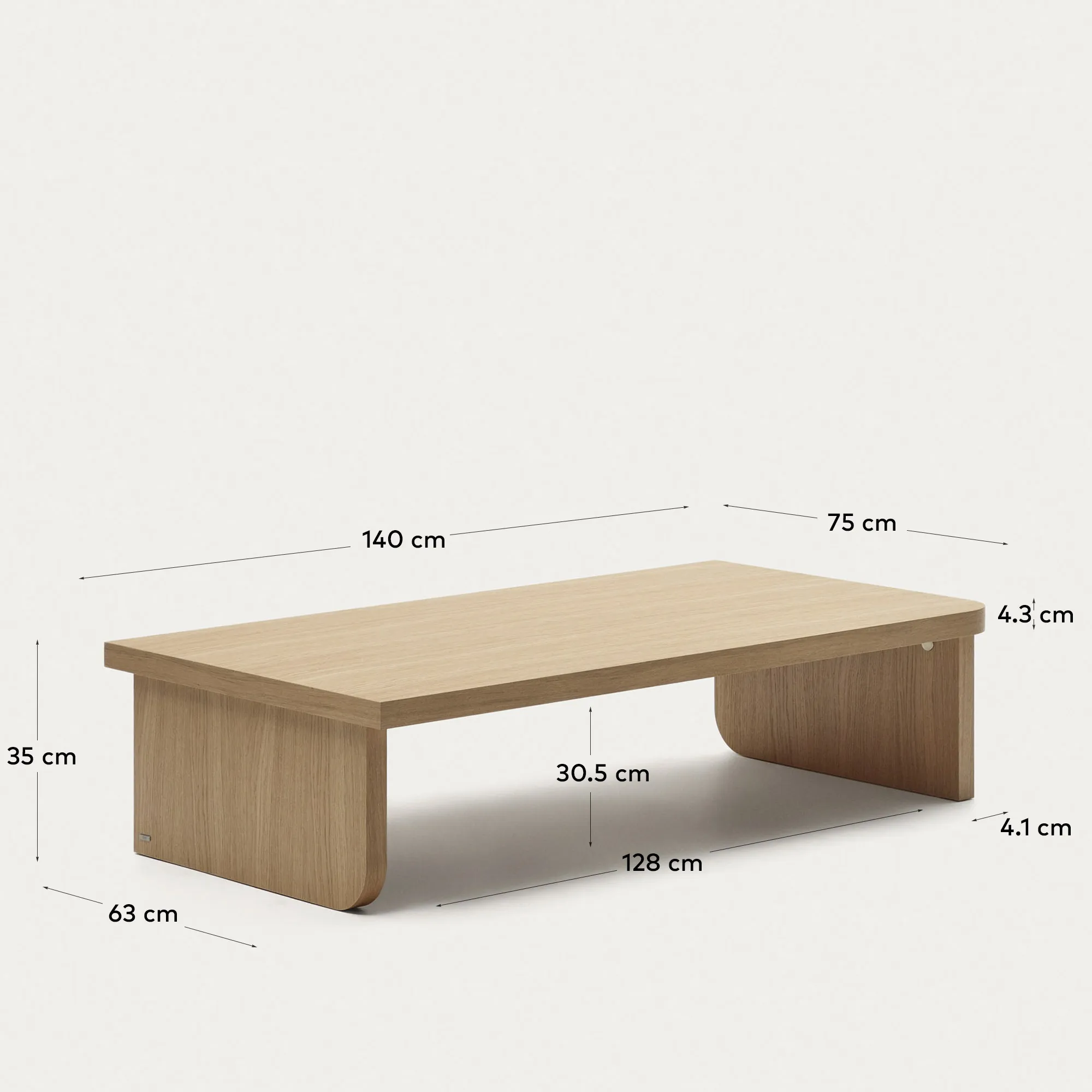 Журнальный столик La Forma Oaq шпон дуба с натуральной отделкой 140 x 75 см 157862