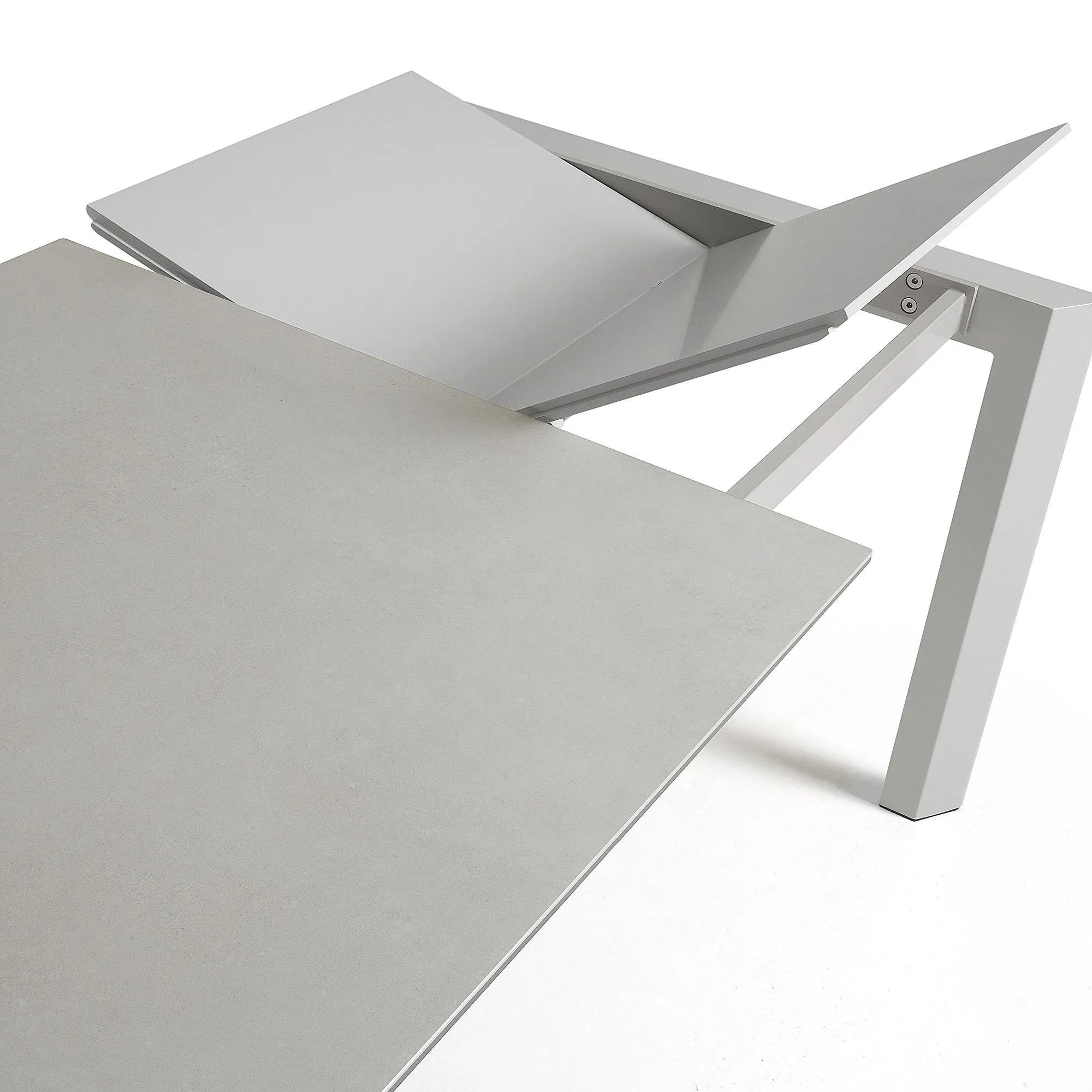 Стол обеденный La Forma Glynis 120(180)x80 серый керамическая столешница
