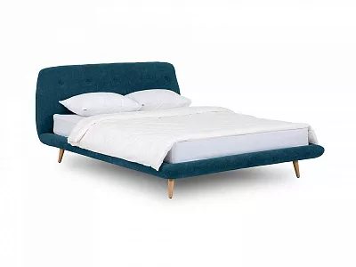 Кровать с мягким изголовьем Loa 160x200 бирюзовый 468016