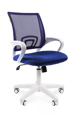 Кресло для персонала Chairman 696 white белый пластик синяя сетка поддержка поясницы