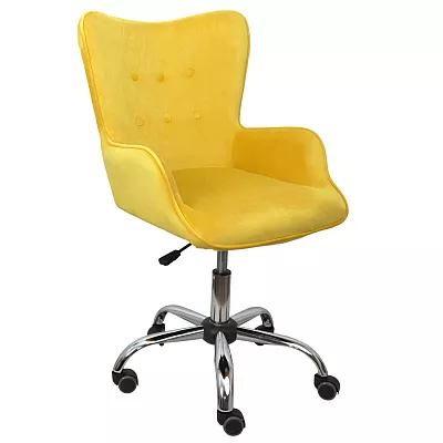 Кресло поворотное Bella желтый велюр 77316
