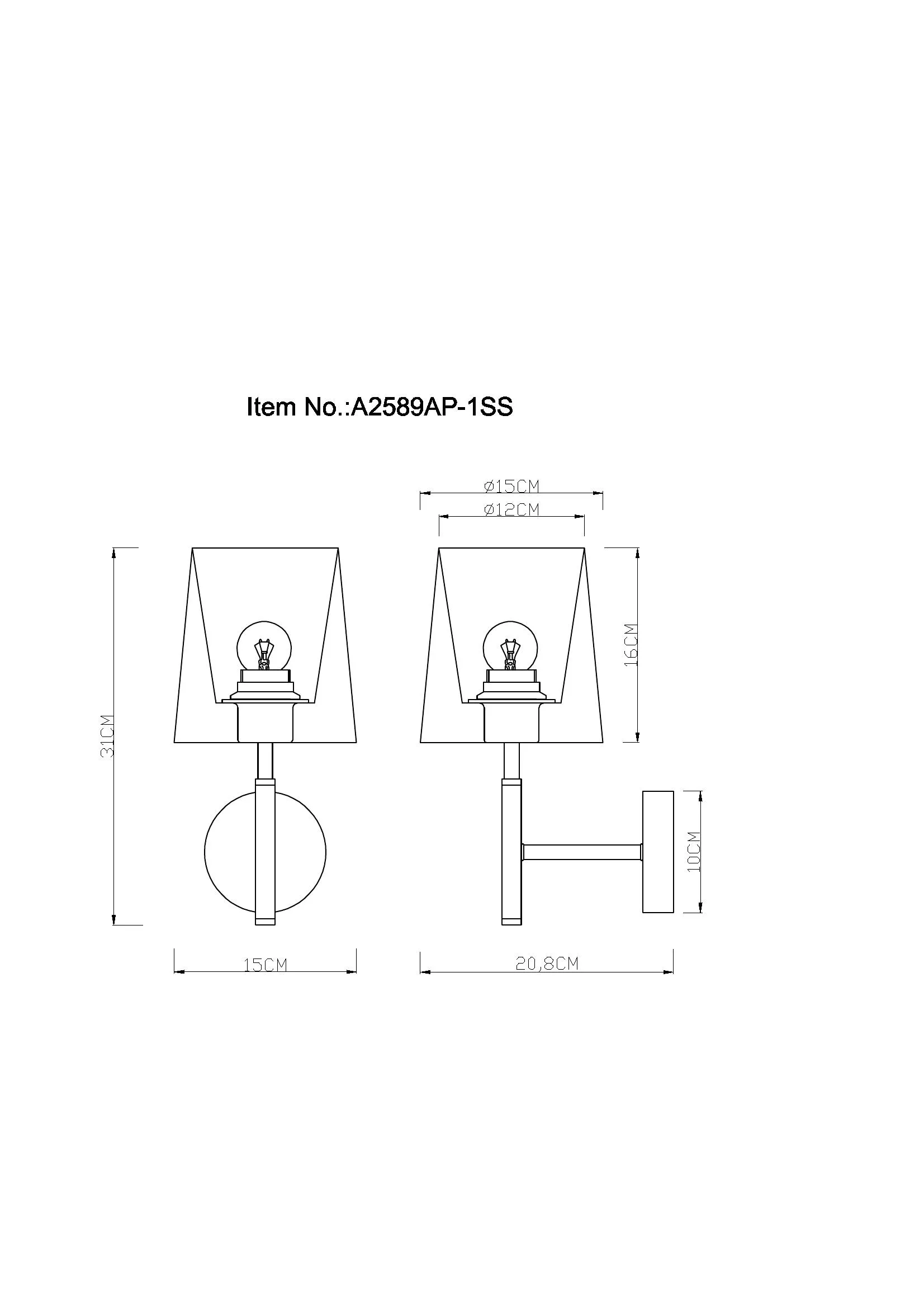 Бра Arte Lamp RODOS A2589AP-1SS