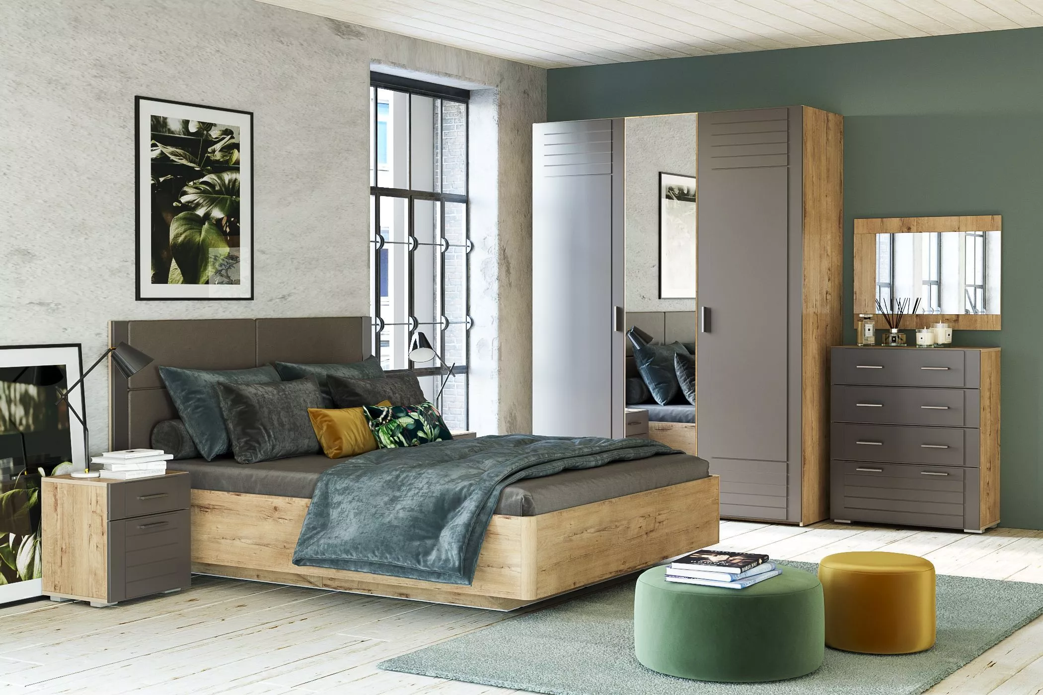Комплект мебели для спальни Livorno Silva 3 графит