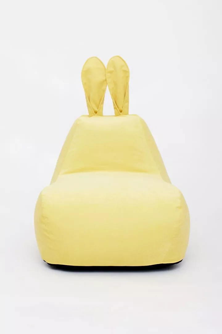 Кресло-мешок Зайчик велюр желтый