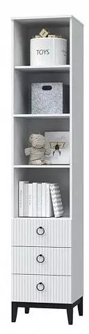 Шкаф для книг Шарлиз Белое сияние / белый снег софт МЛК