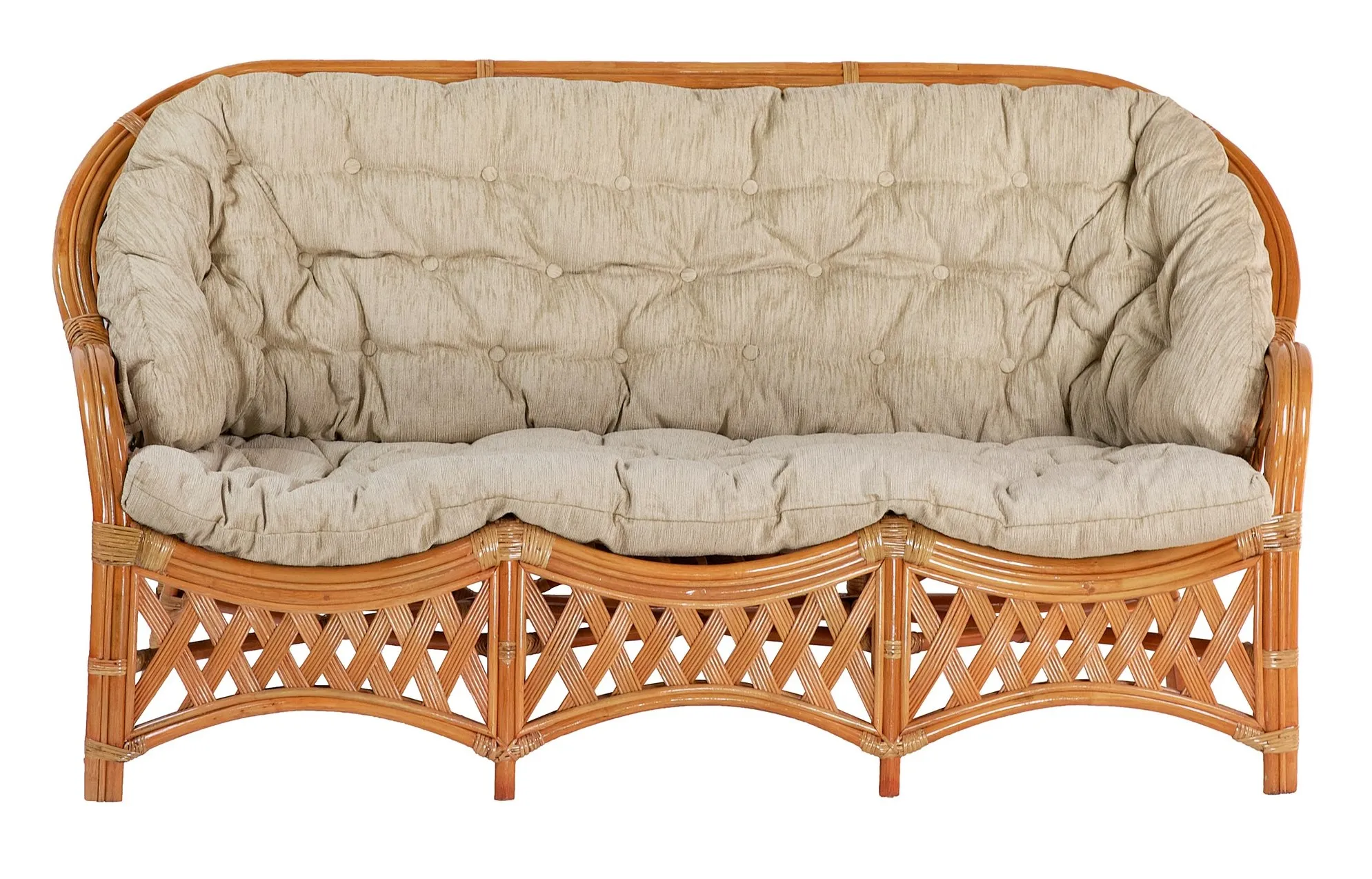 Комплект мебели из ротанга Черчилль (Рузвельт) с 3-х местным диваном и овальным столом коньяк