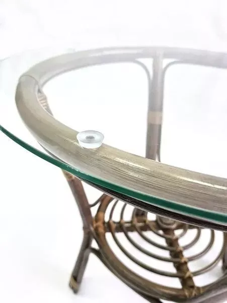 Комплект мебели из ротанга Багама дуэт с круглым столом олива (подушки шенилл обычные светлые)