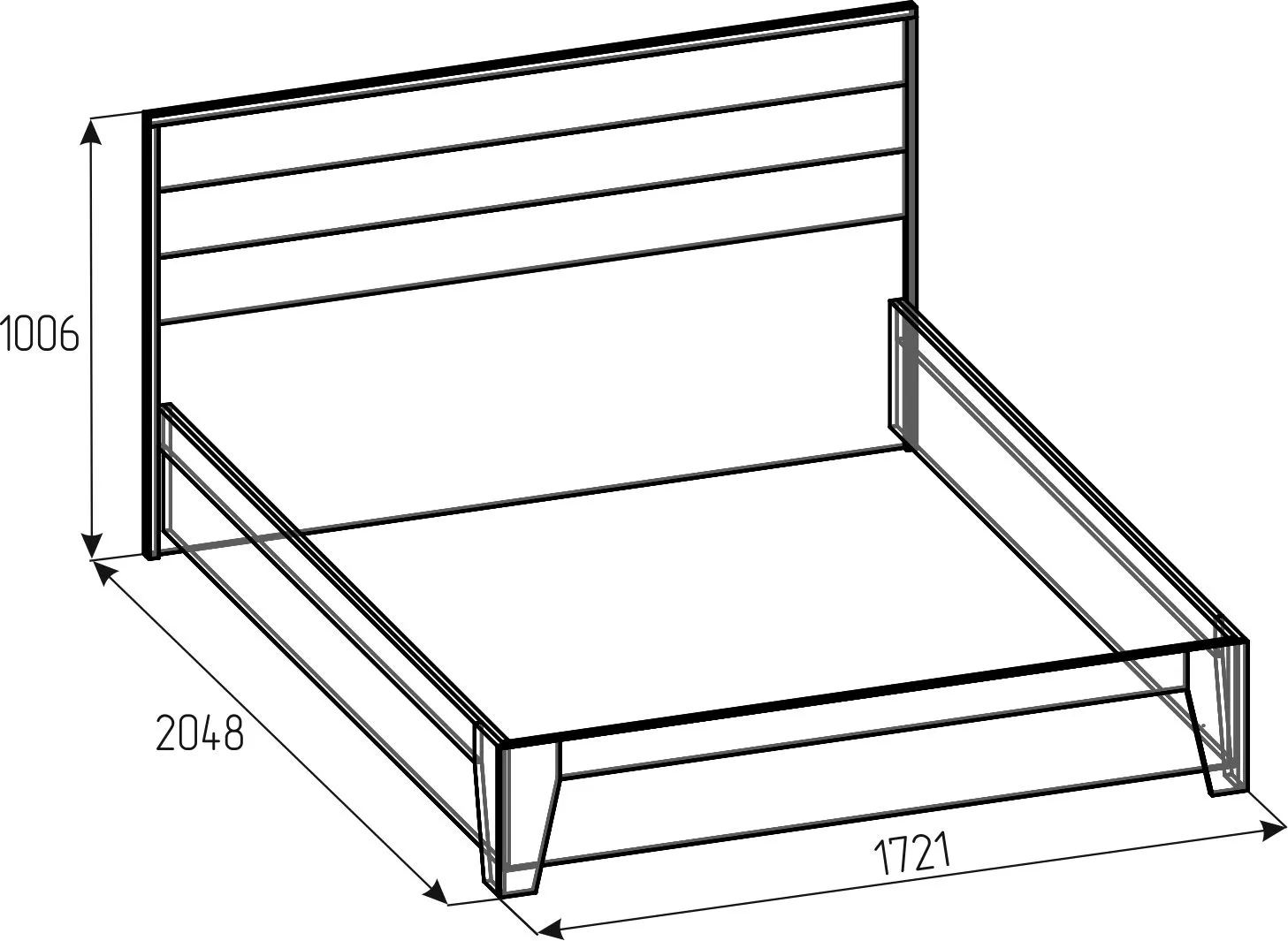 Кровать 1600 Люкс Айрис 307 (основание металл) Белый / Статуарио