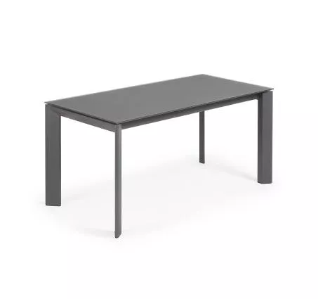 Обеденный стол La Forma Atta 220х90 стеклянный темно-серый