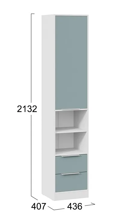 Шкаф комбинированный Марли белый серо-голубой 403.005.000
