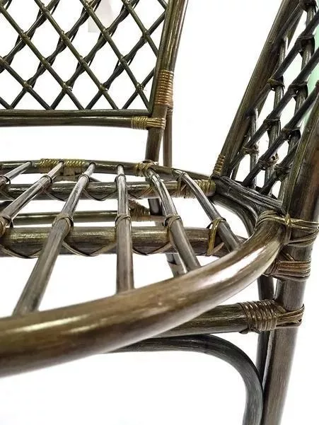 Кресло из ротанга Багама олива (подушки шенилл полные светлые)