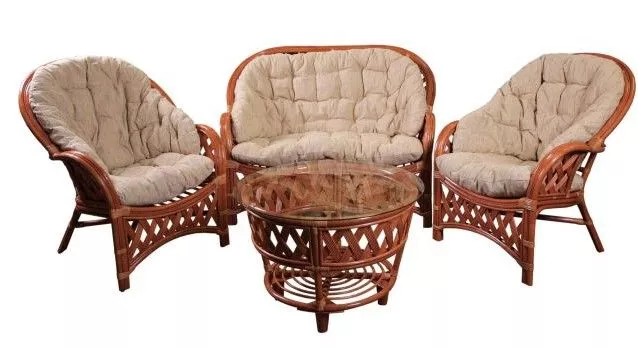 Комплект мебели из ротанга Черчилль (Рузвельт) с 2-х местным диваном коньяк