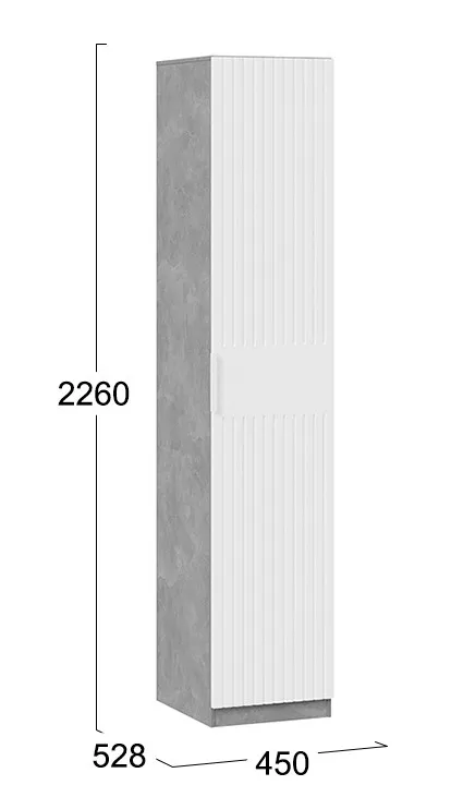 Шкаф для белья Хилтон ателье светлый белый матовый 402.005.000