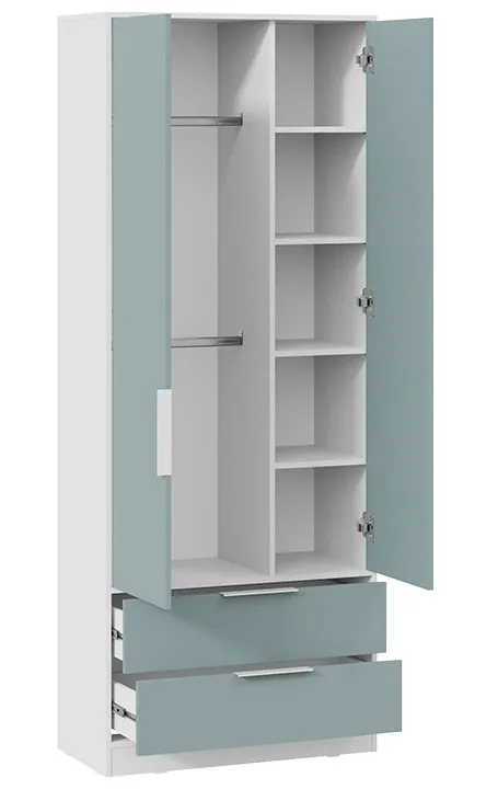 Шкаф для одежды Марли белый серо-голубой 403.007.000