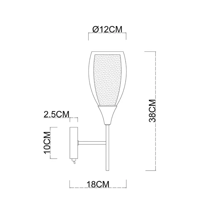 Бра ARTE LAMP BARRY A7951AP-1BK