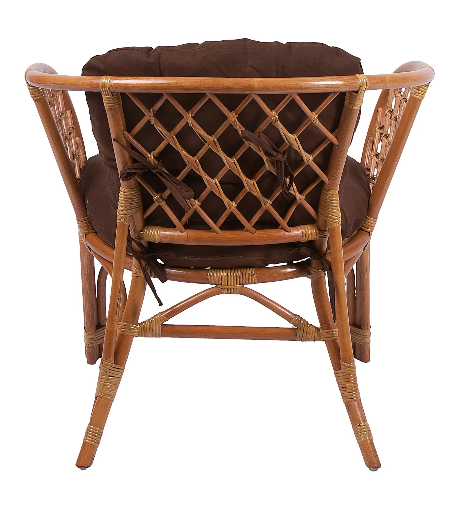 Комплект мебели из ротанга Багама дуэт с овальным столом коньяк (подушки твил обычные коричневые)