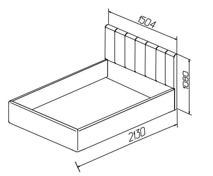 Кровать Элен (без основания) 140 см NEO 25 велюр серый МЛК