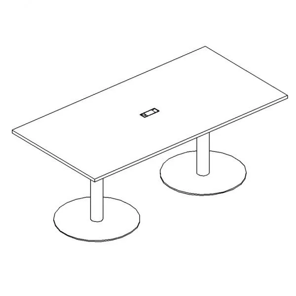 Стол для переговоров на опорах-колоннах 200x100x73,9 на металлокаркасе А4 ХР 123