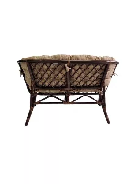 Комплект мебели из ротанга Багама с диваном темно-коричневый (подушки шенилл полные светлые)