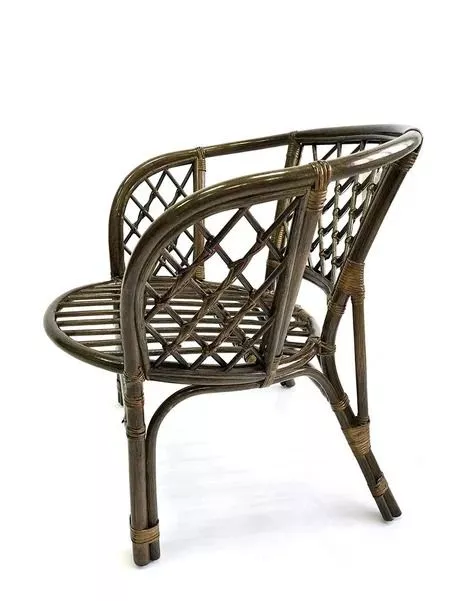 Кресло из ротанга Багама олива (подушки твил обычные коричневые)