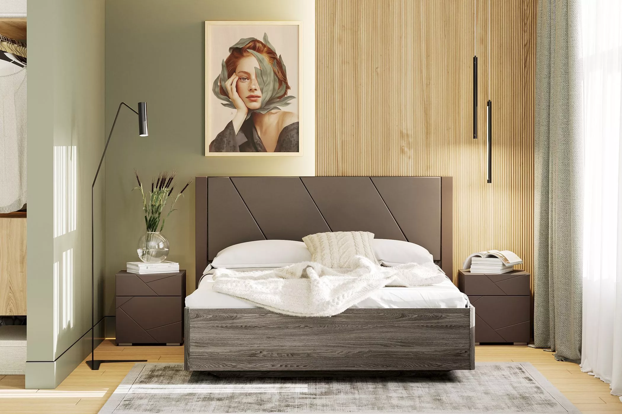 Модульная мебель для спальни Summit Silva графит
