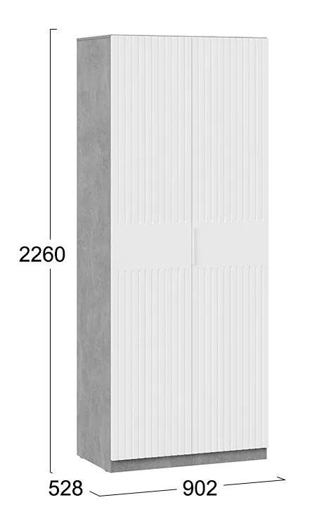 Шкаф для одежды Хилтон ателье светлый белый матовый 402.006.000