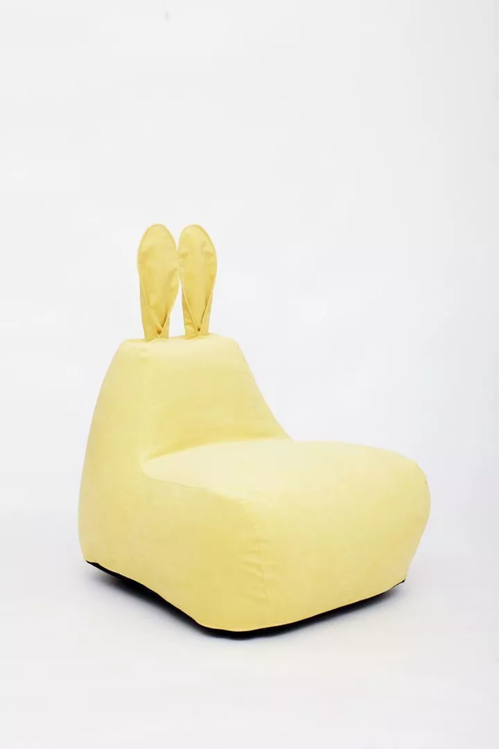 Кресло-мешок Зайчик велюр желтый