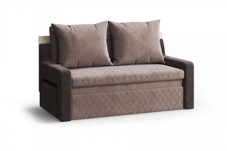 Диван Стол Кровать (3 в 1) Ромб с подушками бежевый / коричневый МЛК