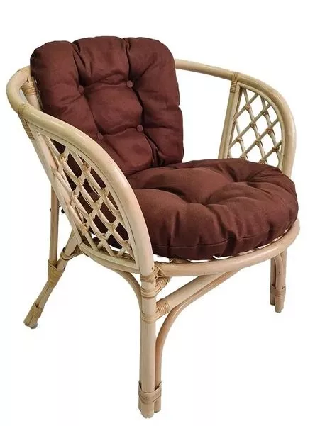 Комплект мебели из ротанга Багама с диваном натуральный (подушки твил обычные коричневые)