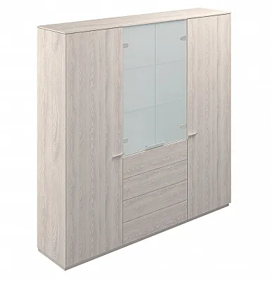 Шкаф для одежды 2 шт+Шкаф высокий NORDEN Atlas BT матовое стекло/ящики NZ-0303+NZ-0312+NZ-0303.YN.YN