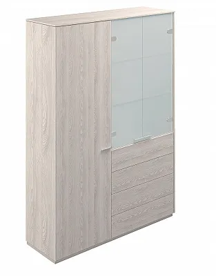 Шкаф для одежды+Шкаф высокий с матовым стеклом NORDEN Atlas YN с ящиками NZ-0303+NZ-0312.YN.YN