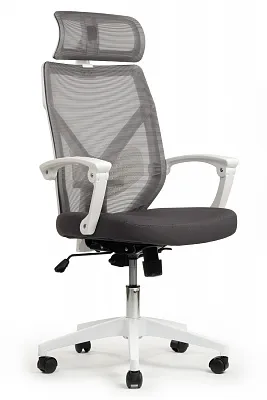 Кресло RIVA Chair OLIVER W-203AC белый пластик / серый