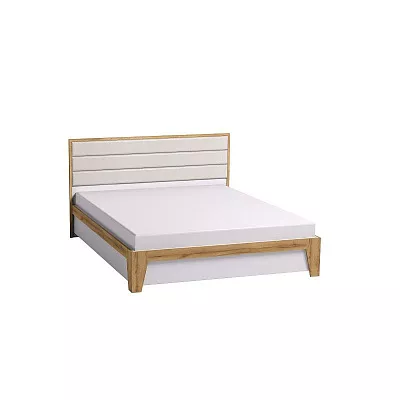 Кровать 1400 Люкс Айрис 308 (основание металл) Дуб золотистый / Белый