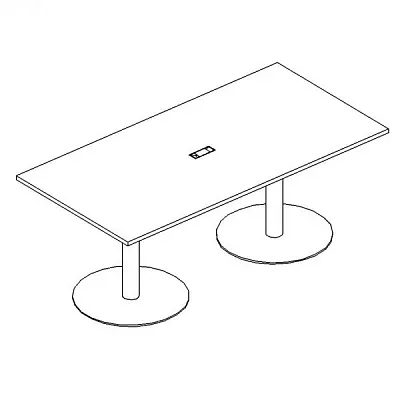 Стол для переговоров на опорах-колоннах 180x100x73,9 на металлокаркасе А4 ХР 122